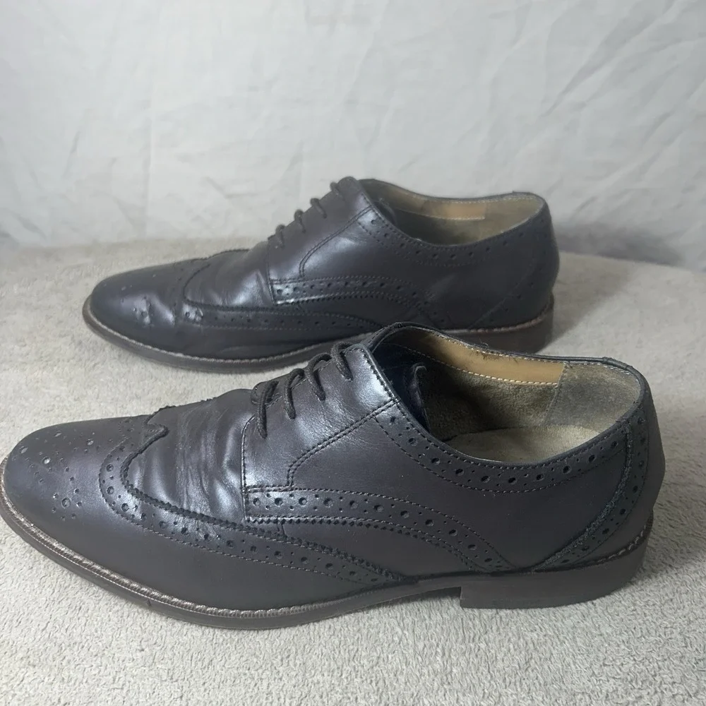 Florsheim Mens 8.5 D Brown Leather Wingtip Oxford Dress Shoes Brogue 11171